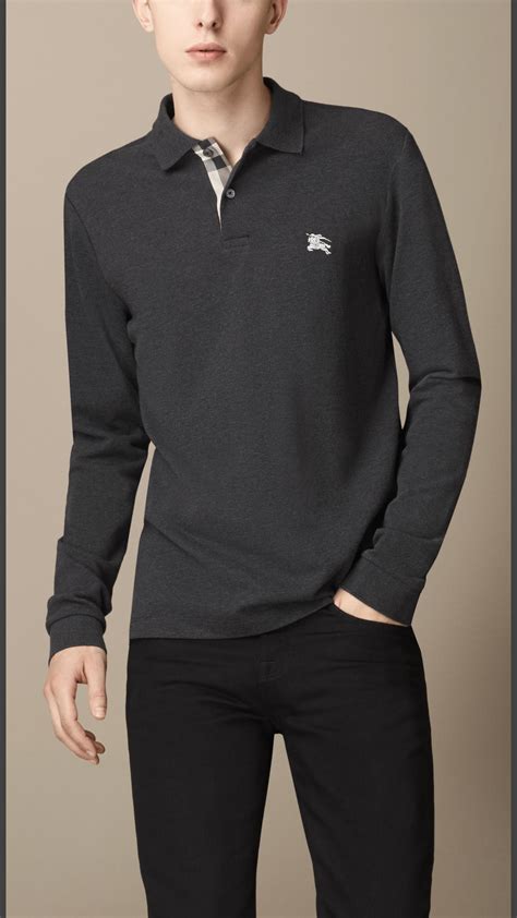 burberry long sleeve polo shirt